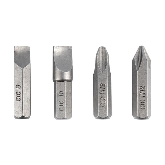 Impact Driver Insert Bits 4pc 5/16' Ph2/ph3/sl8mm/sl10mm